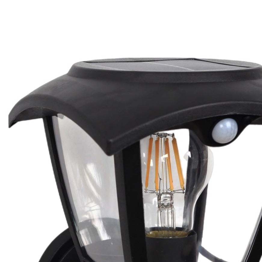 Create an aesthetically pleasing lighting system around your home with our Lara solar lantern light for your walls. This product is featured as an elegant and traditional lantern wall light design, constructed from black polycarbonate and fitted with clear polycarbonate diffusers. The Lara wall light comes complete with an integrated filament warm white LED bulb and integrated PIR motion sensor