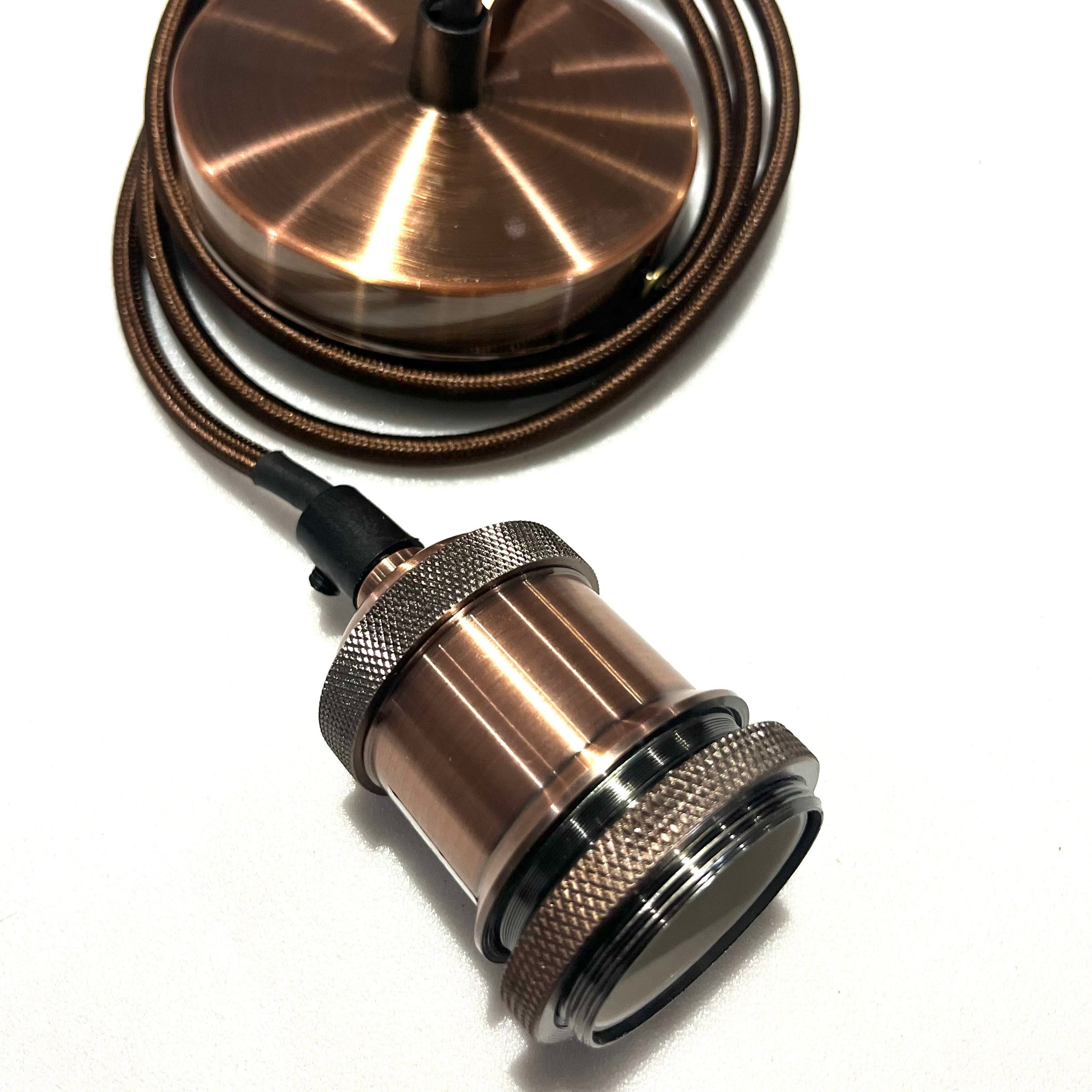 CGC CASSIE Copper 1.5m Adjustable E27 Ceiling Suspension Cable Pendant ...