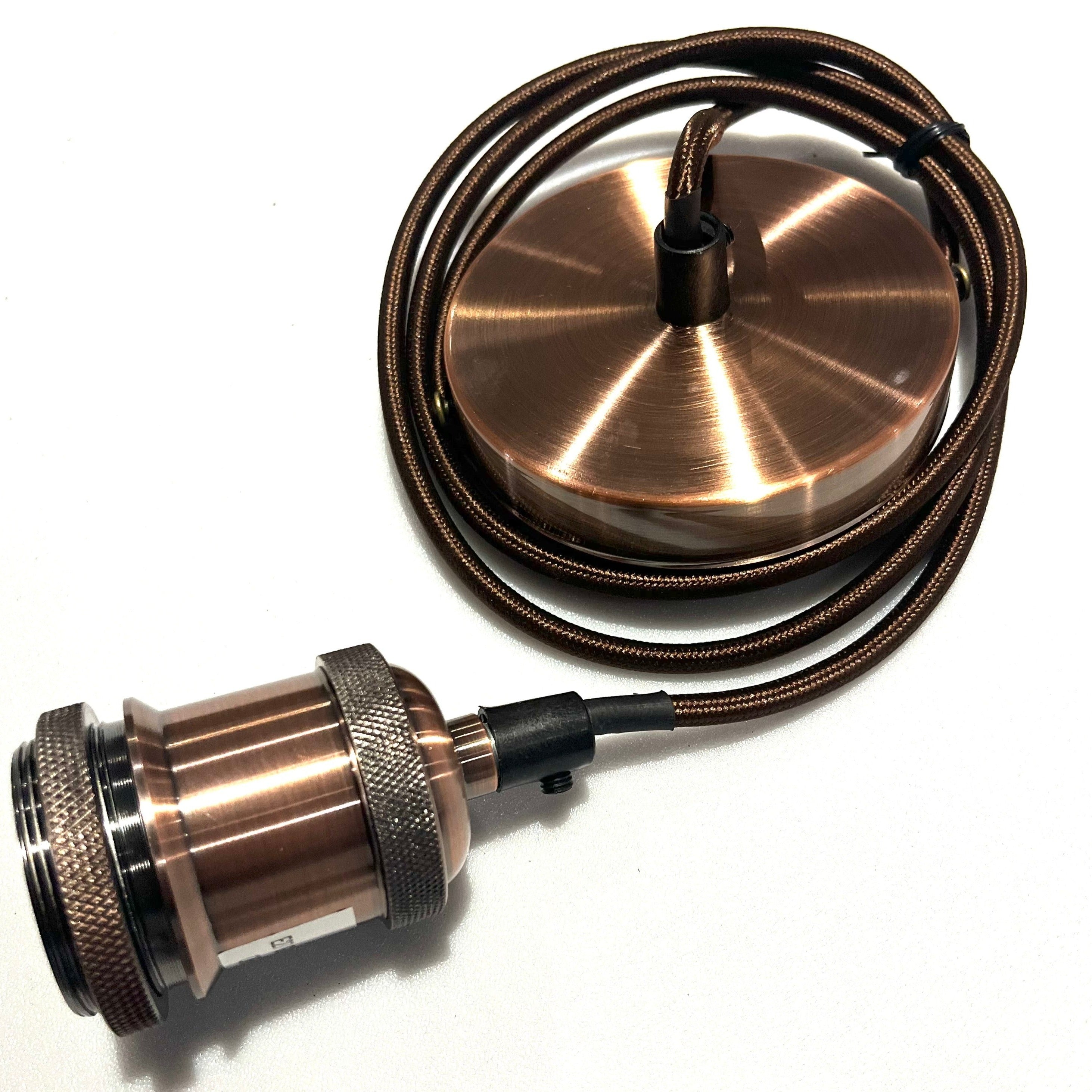 CGC CASSIE Copper 1.5m Adjustable E27 Ceiling Suspension Cable Pendant ...