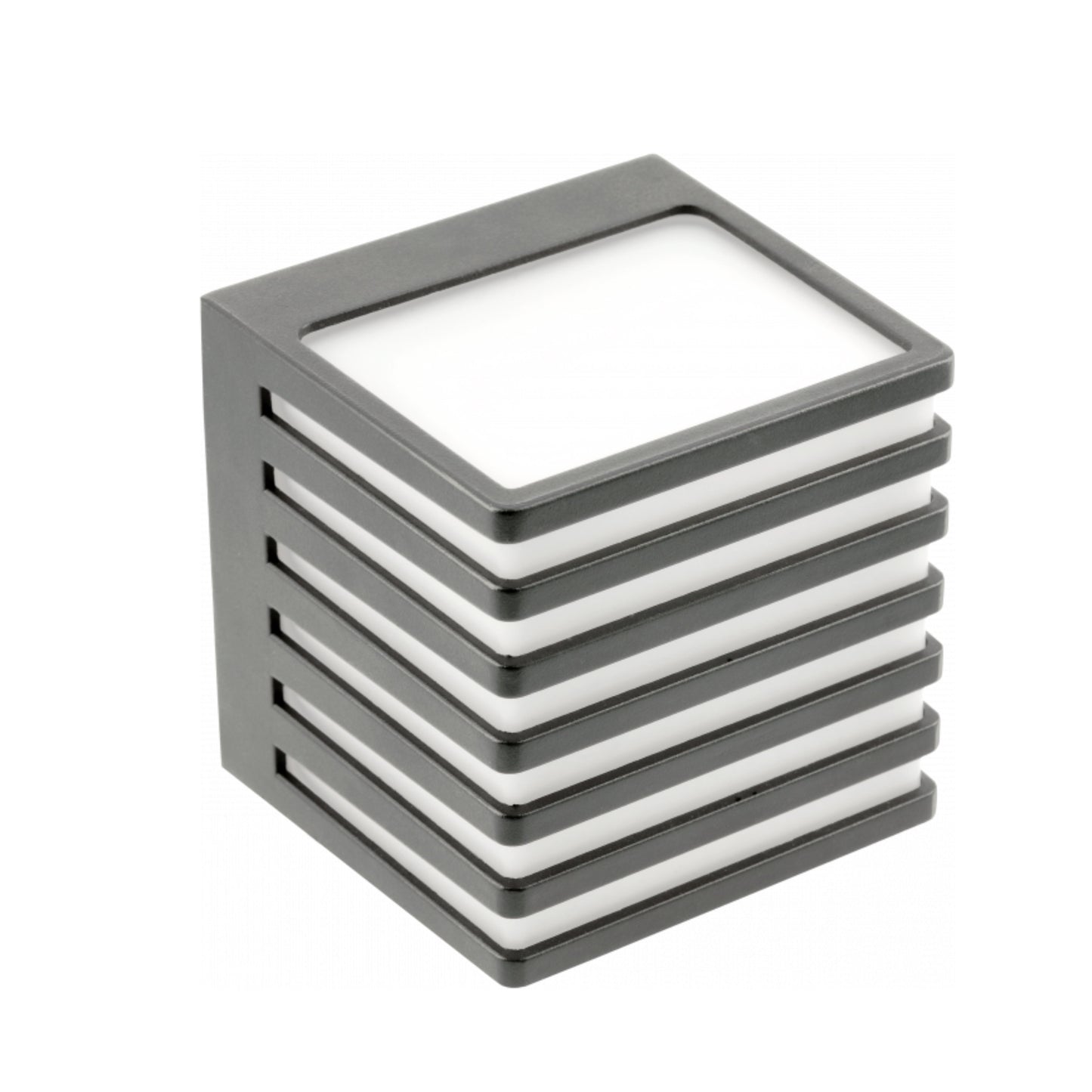 CGC SIROLO Anthracite Grey Square LED Outdoor Cube Wall Light Decorative Grill 4000k IP54 10W 1000lm