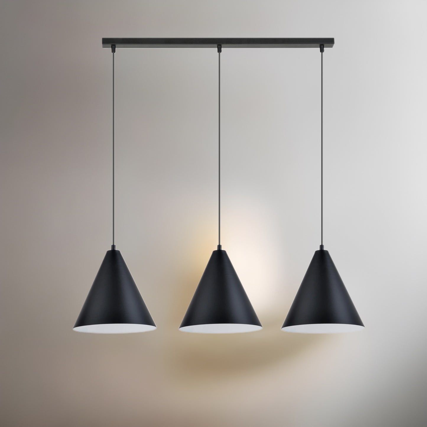Accentuate your interior with a unique industrial style hanging lamp from the REBEL series. Made of durable steel, the lamp is characterized by a minimalist form. The black conical lampshade with a white interior not only adds character, but also optimizes light dispersion, providing pleasant, warm lighting. The perfect complement to modern spaces with a raw character.