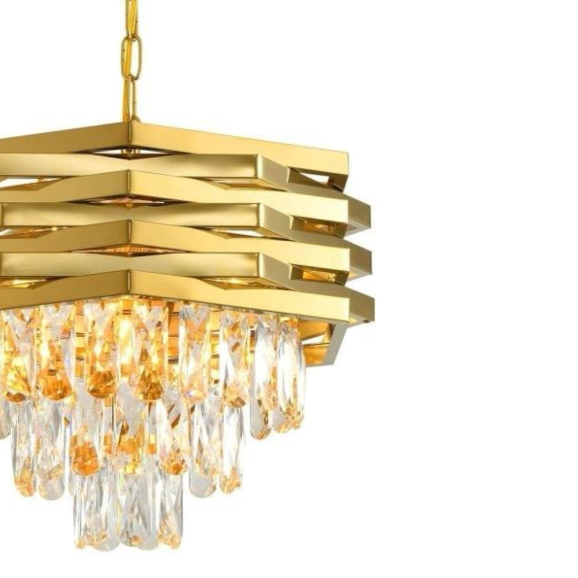 CGC KYLA Gold and Crystal adjustable ceiling light pendant