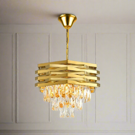 CGC KYLA Gold and Crystal adjustable ceiling light pendant