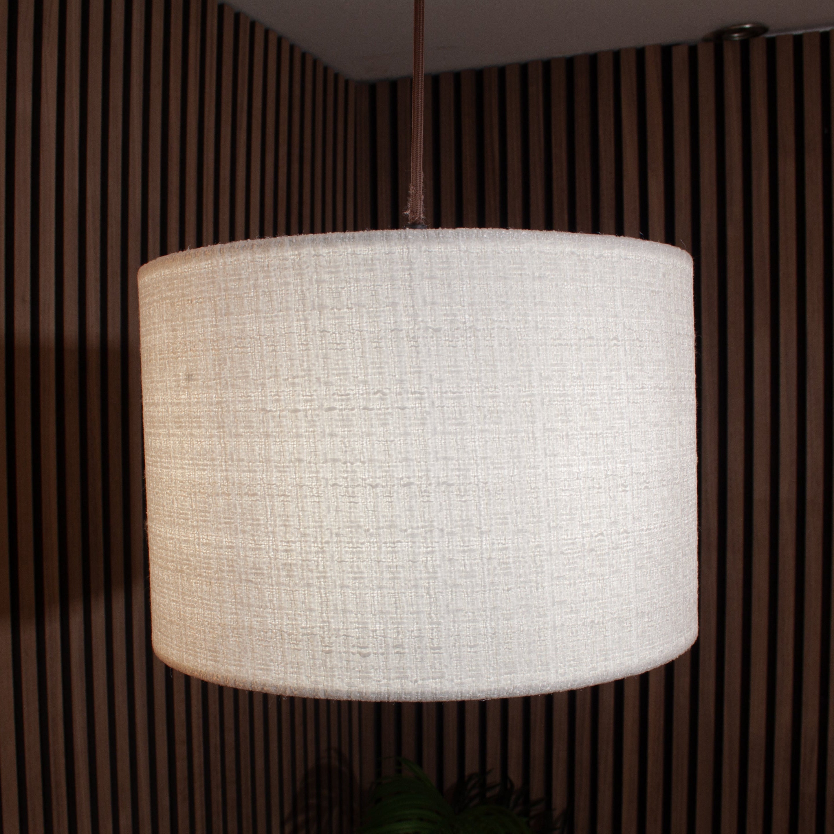 CGC Messina White Luxury Detailed Cotton 30cm Drum Lampshade