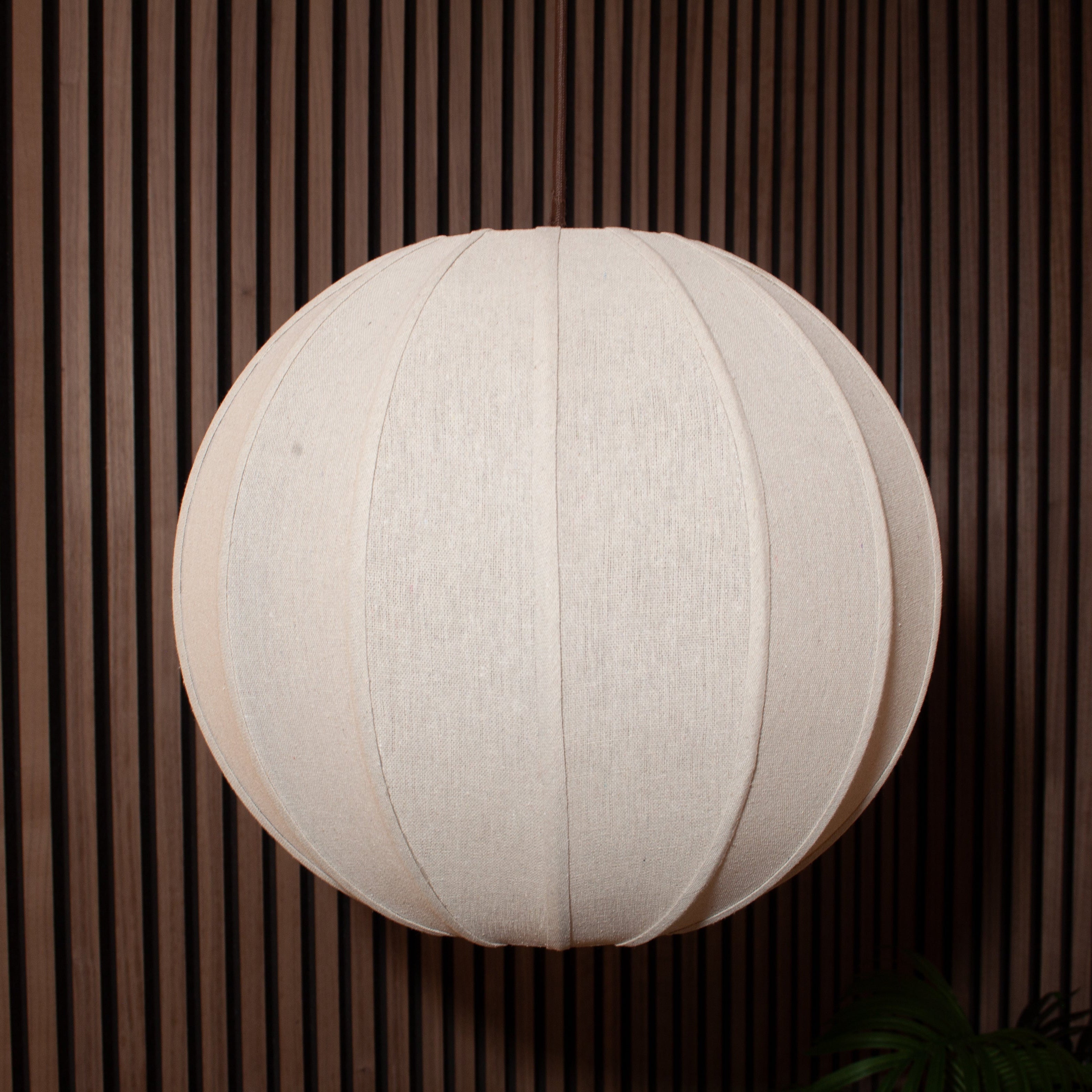 CGC Anica Round Globe Stretched Oatmeal Linen Lampshade
