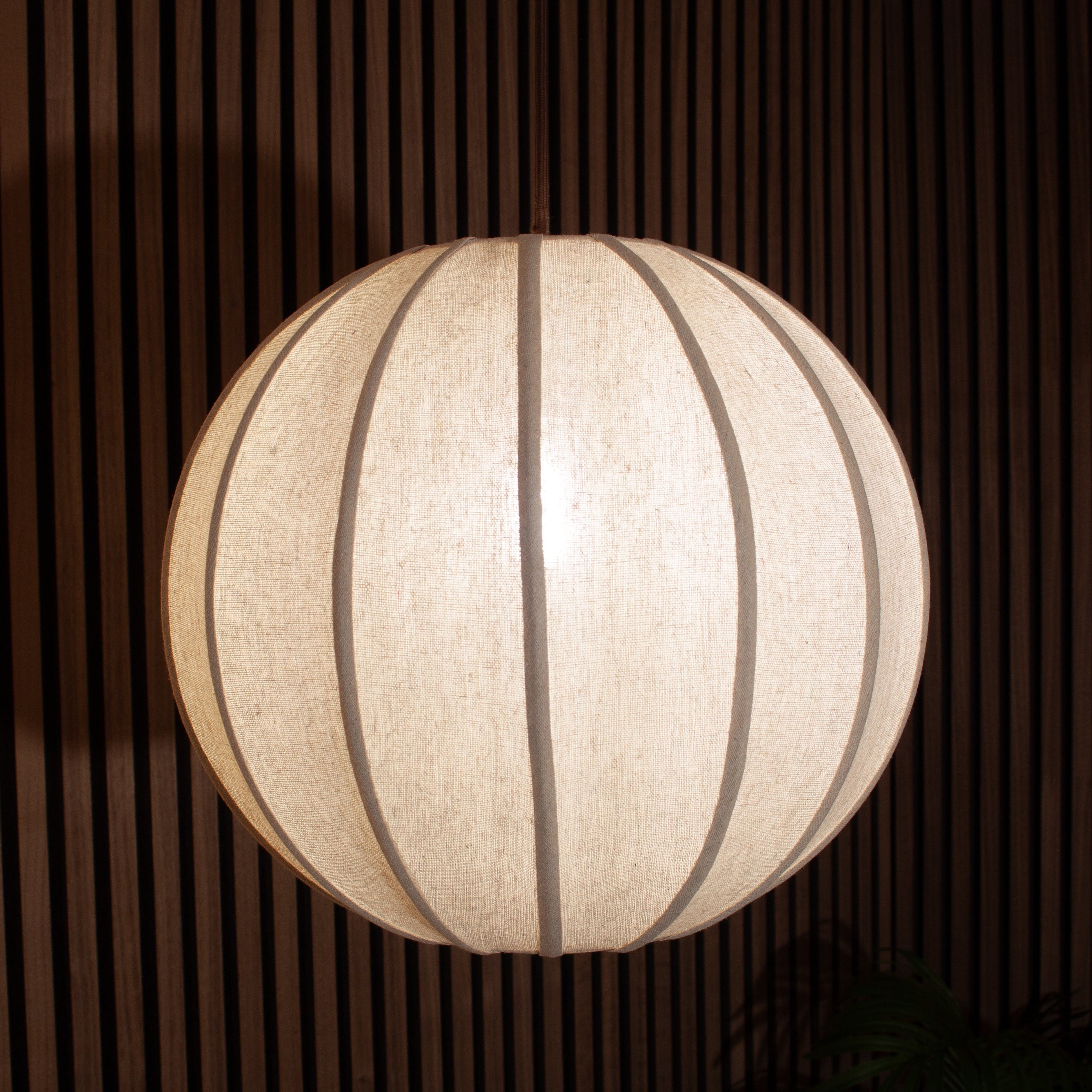 CGC Anica Round Globe Stretched Oatmeal Linen Lampshade