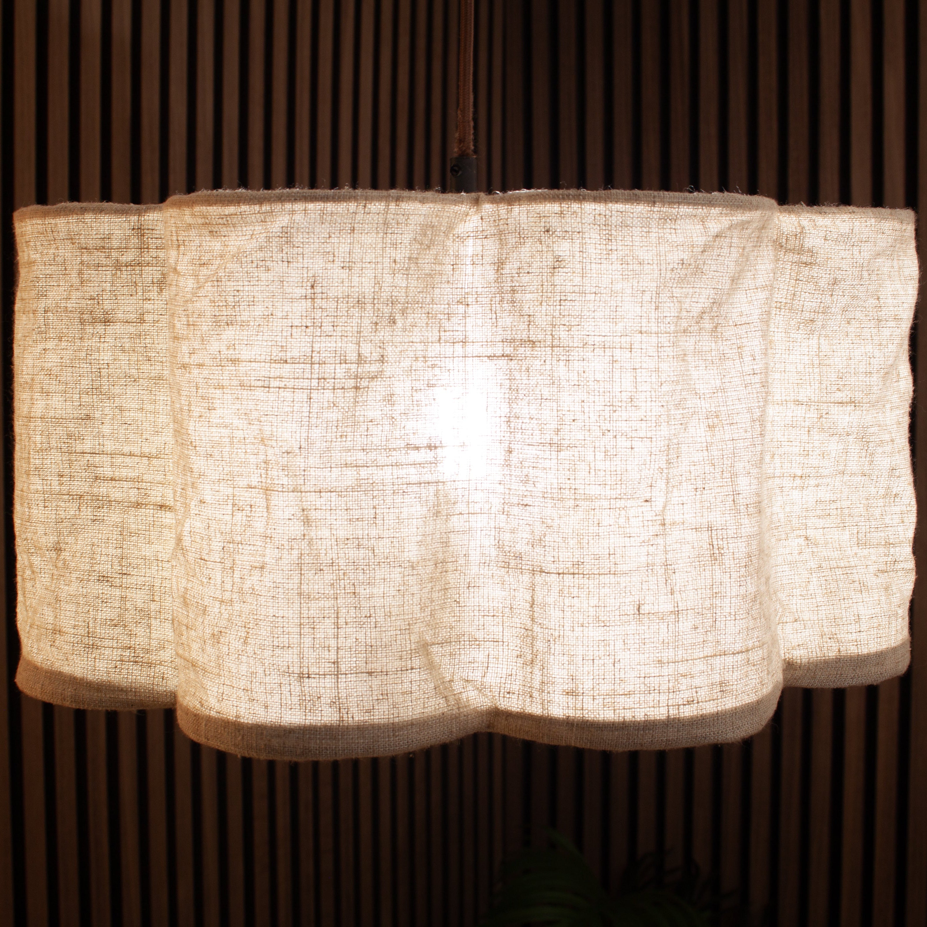 CGC Vittoria Oatmeal Soft Linen Scallop Drum Diffuser Lampshade