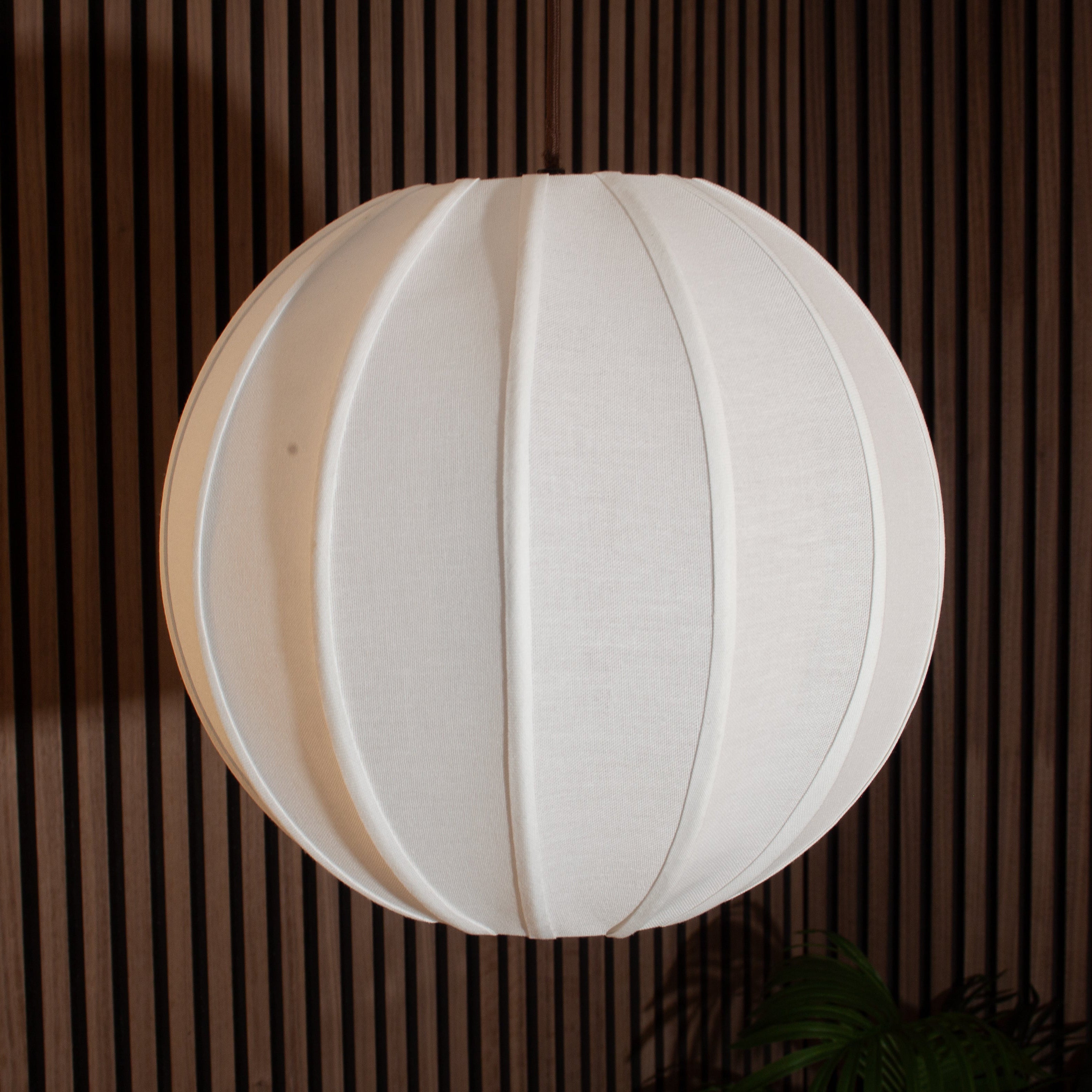 CGC Anica White Round Globe Stretched Fine Cotton Fabric Lampshade