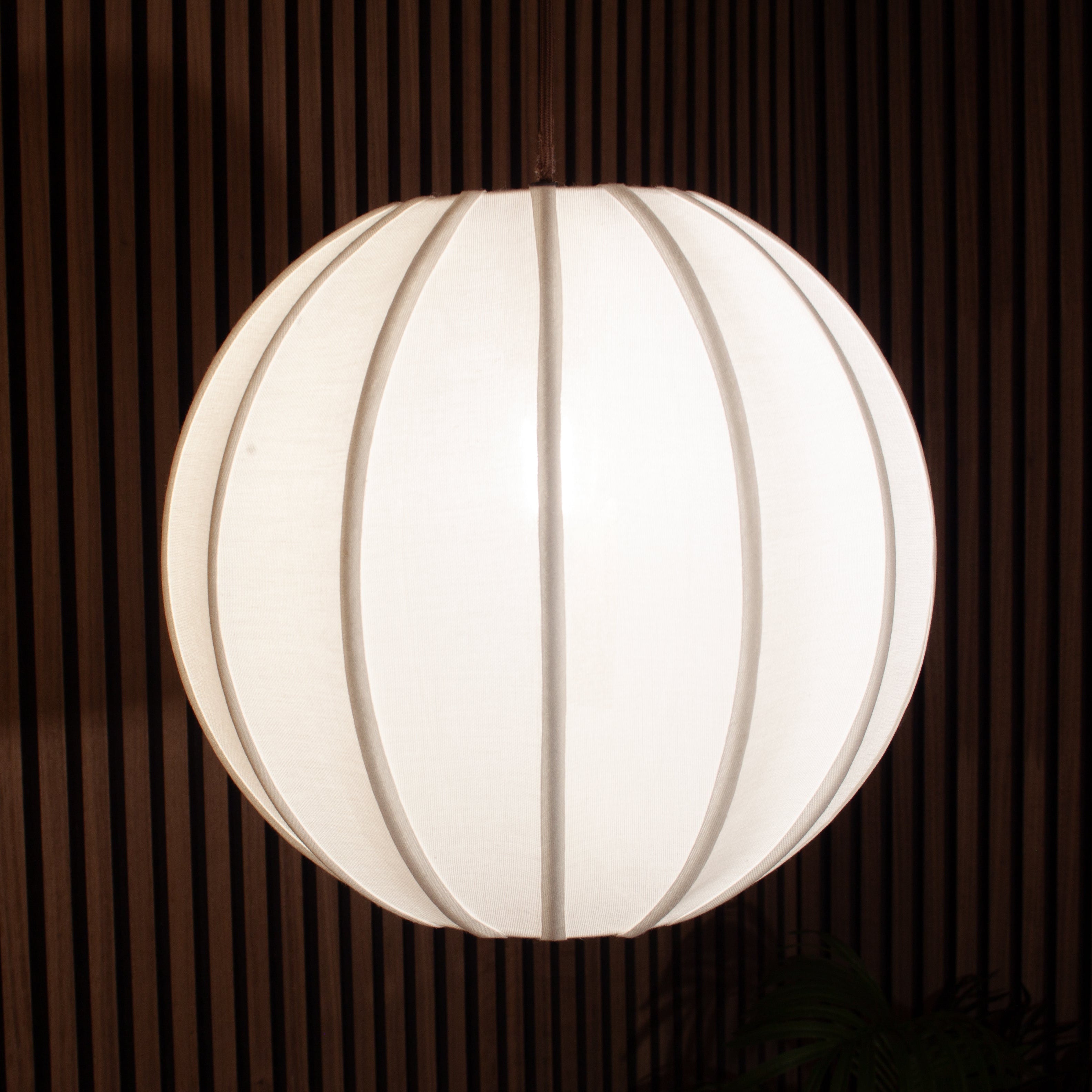 CGC Anica White Round Globe Stretched Fine Cotton Fabric Lampshade
