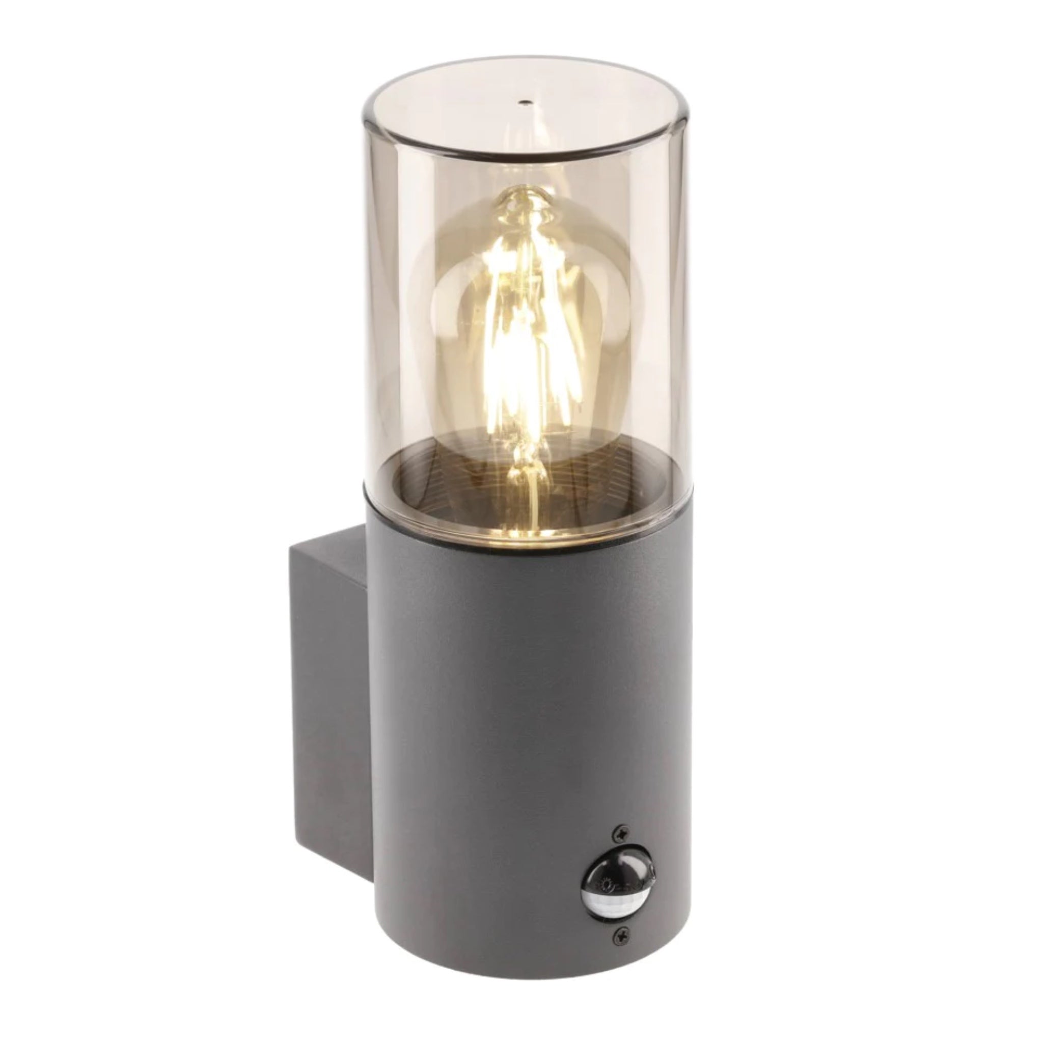 CGC BLUEBELL Dark Grey Cylinder Wall Light with PIR Motion Sensor