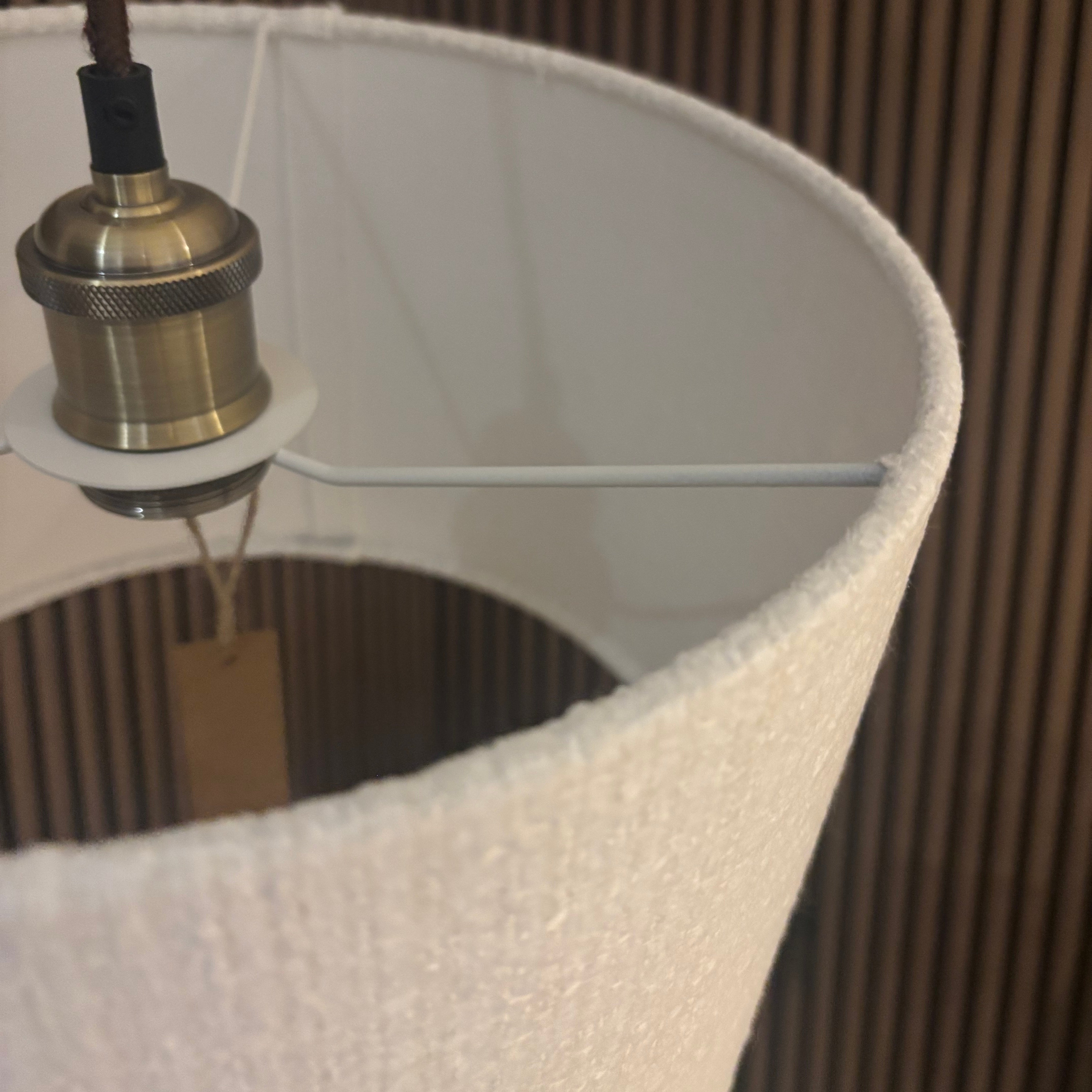 CGC Messina White Luxury Detailed Cotton 30cm Drum Lampshade