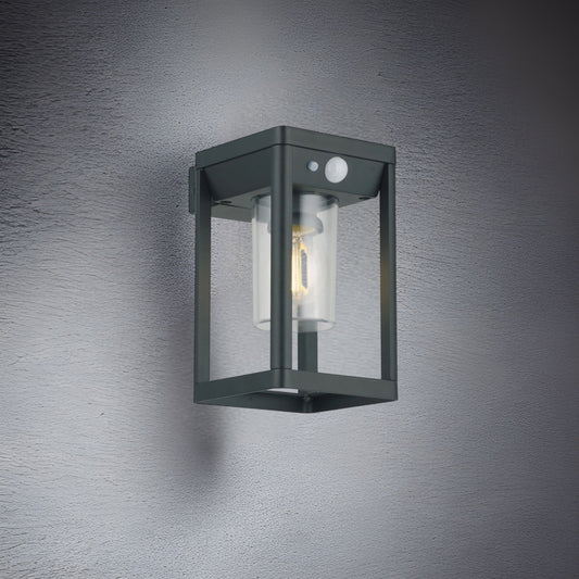 Create an aesthetically pleasing lighting system around your home with our Mase solar lantern light for your walls. This product is featured as an elegant and traditional lantern wall light design, constructed from anthracite grey die cast aluminium and fitted with clear polycarbonate cylinder diffuser