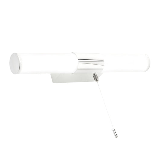 CGC JAX Chrome LED Over Mirror Bathroom Wall Light with Pull Cord IP44 4000k Natural White LED