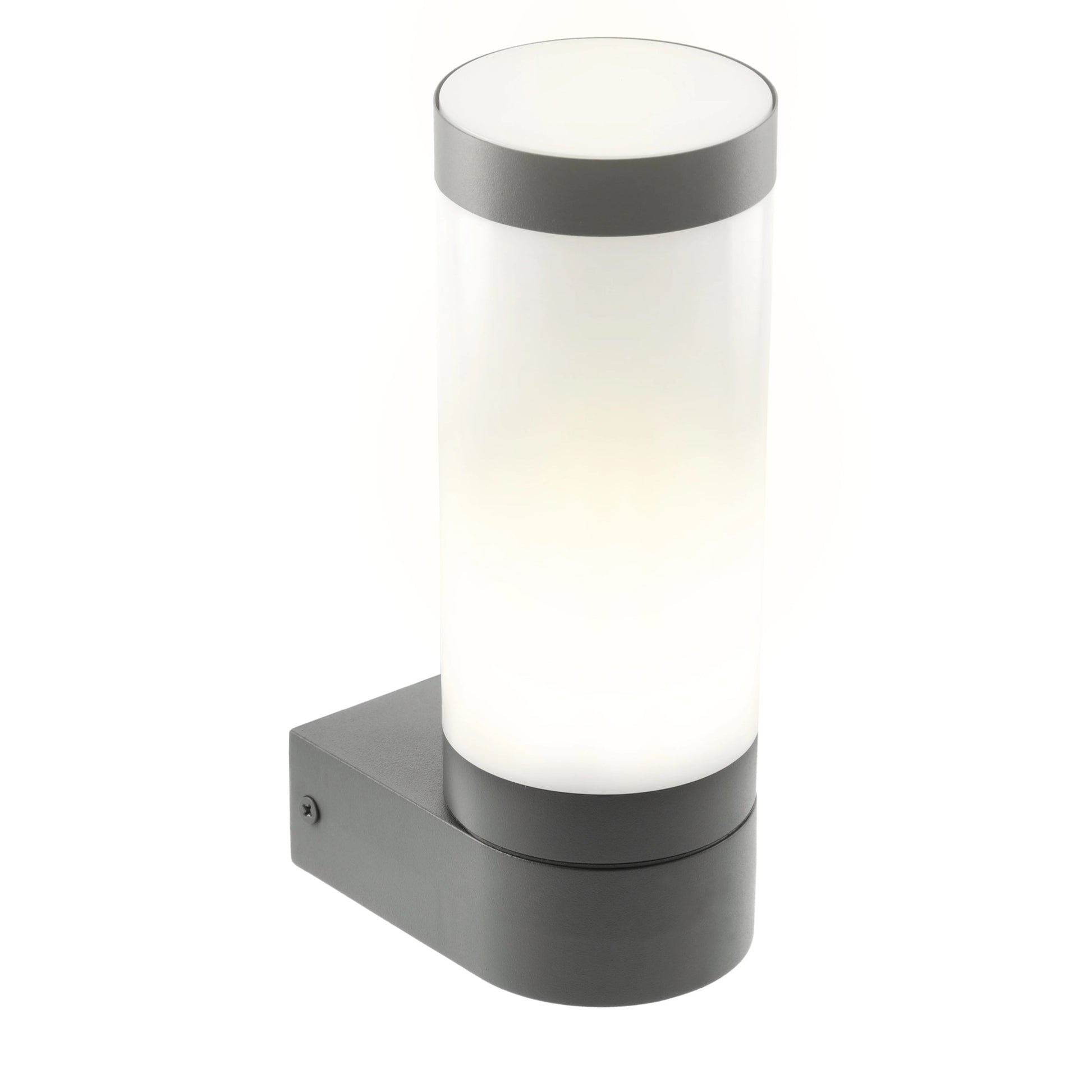 Our Rome grey anthracite outdoor wall light with opal diffuser would look perfect in a modern or more traditional home design. Outside wall lights can provide atmospheric light in your garden, at the front door or on the terrace as well as a great security solution. It is designed for durability and longevity with its robust material producing a fully weatherproof and water resistant light fitting.
