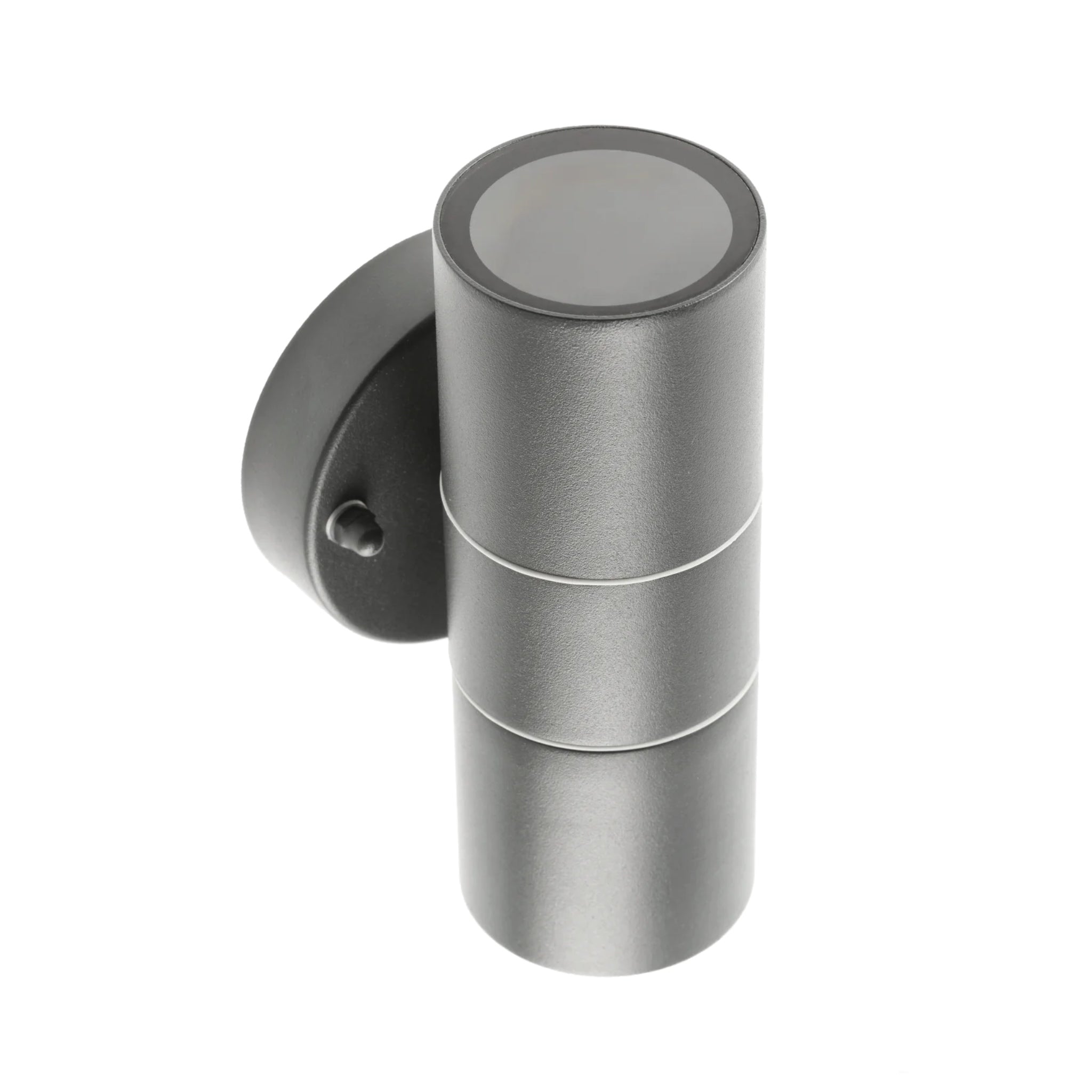 Our Mia outdoor up and down outdoor wall light is modern and stylish in its appearance.  It comes in a cylinder design mounted on a circular back plate and complete with clear glass diffusers. It is designed for durability and longevity with its robust material producing a fully weatherproof and water resistant light fitting