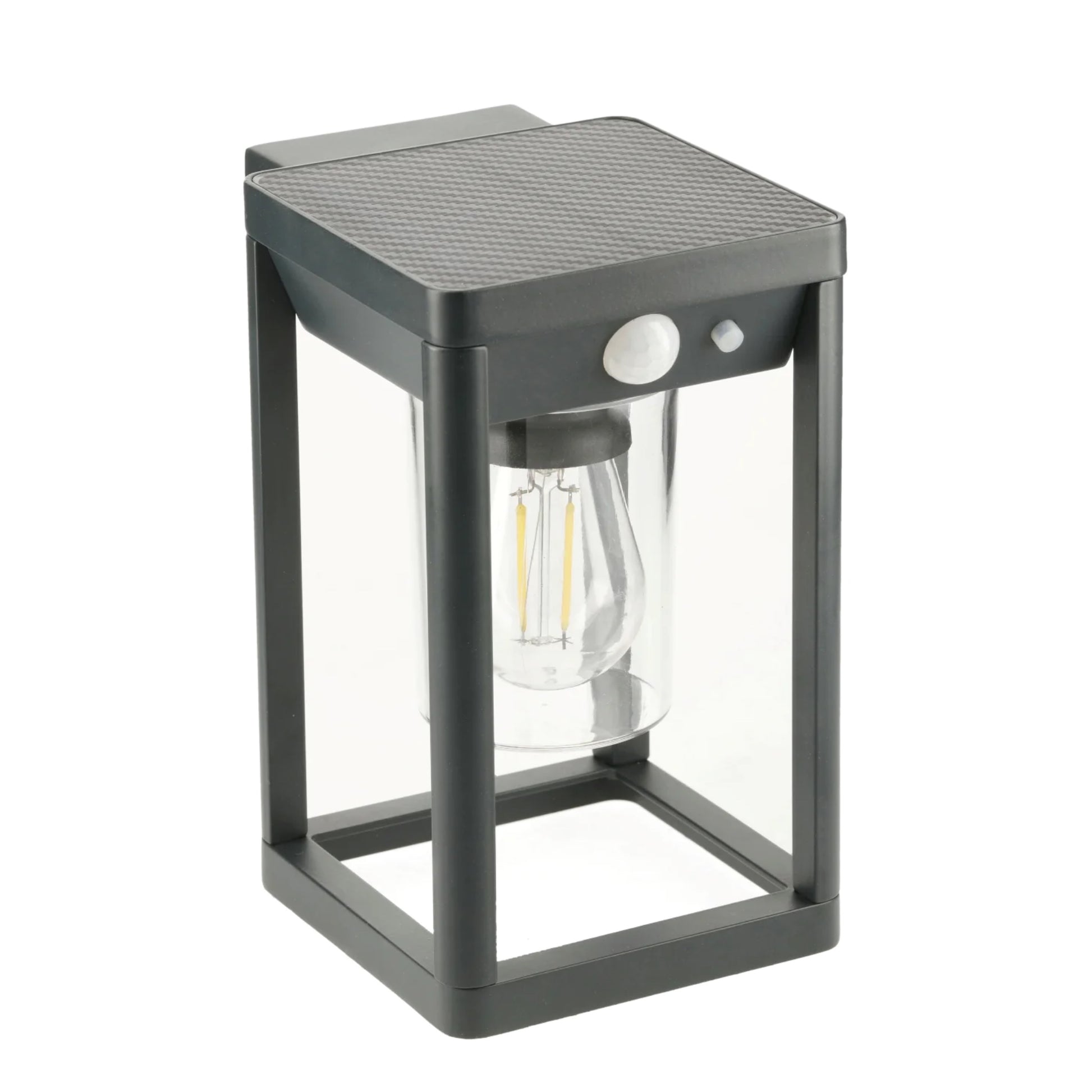 Create an aesthetically pleasing lighting system around your home with our Mase solar lantern light for your walls. This product is featured as an elegant and traditional lantern wall light design, constructed from anthracite grey die cast aluminium and fitted with clear polycarbonate cylinder diffuser