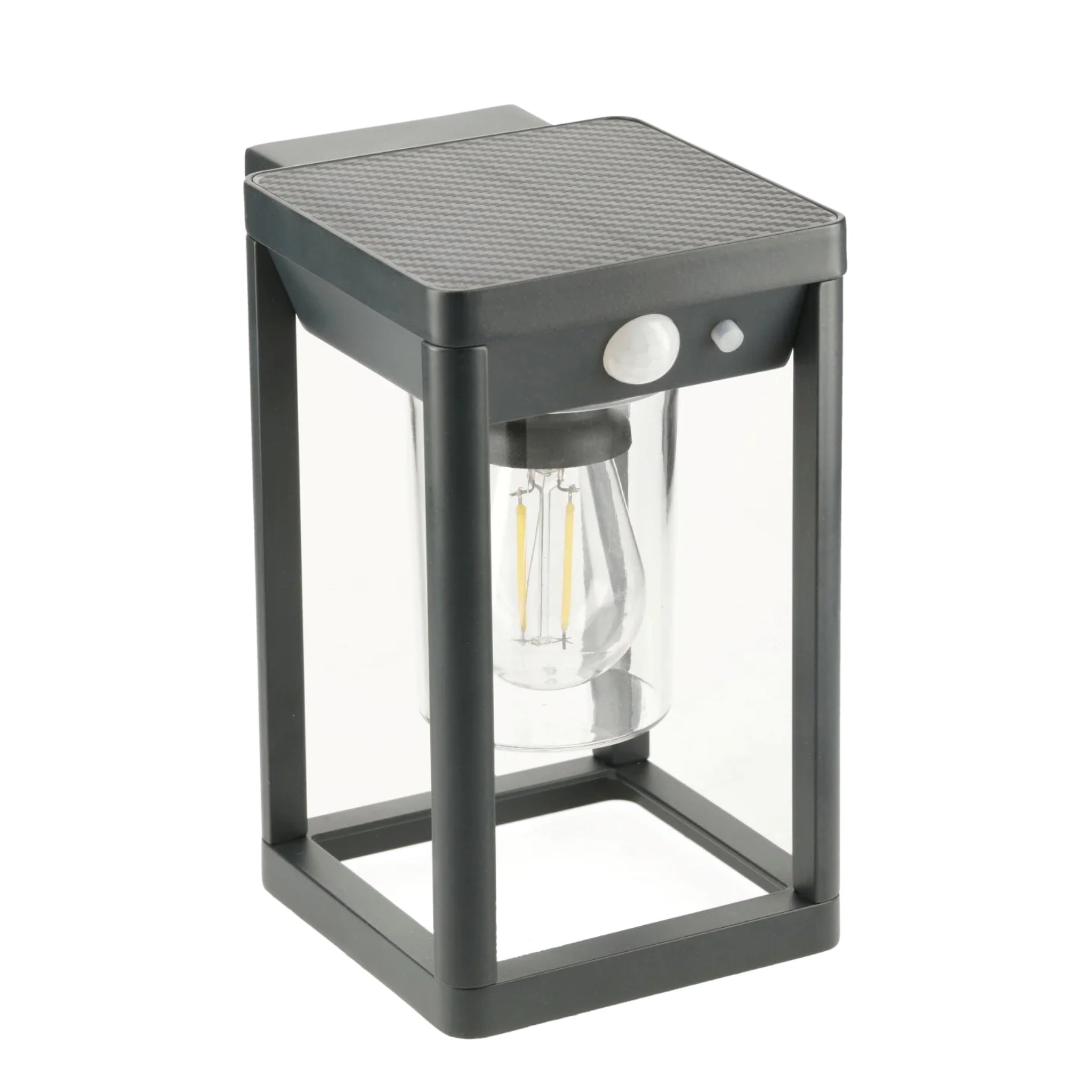 Create an aesthetically pleasing lighting system around your home with our Mase solar lantern light for your walls. This product is featured as an elegant and traditional lantern wall light design, constructed from anthracite grey die cast aluminium and fitted with clear polycarbonate cylinder diffuser