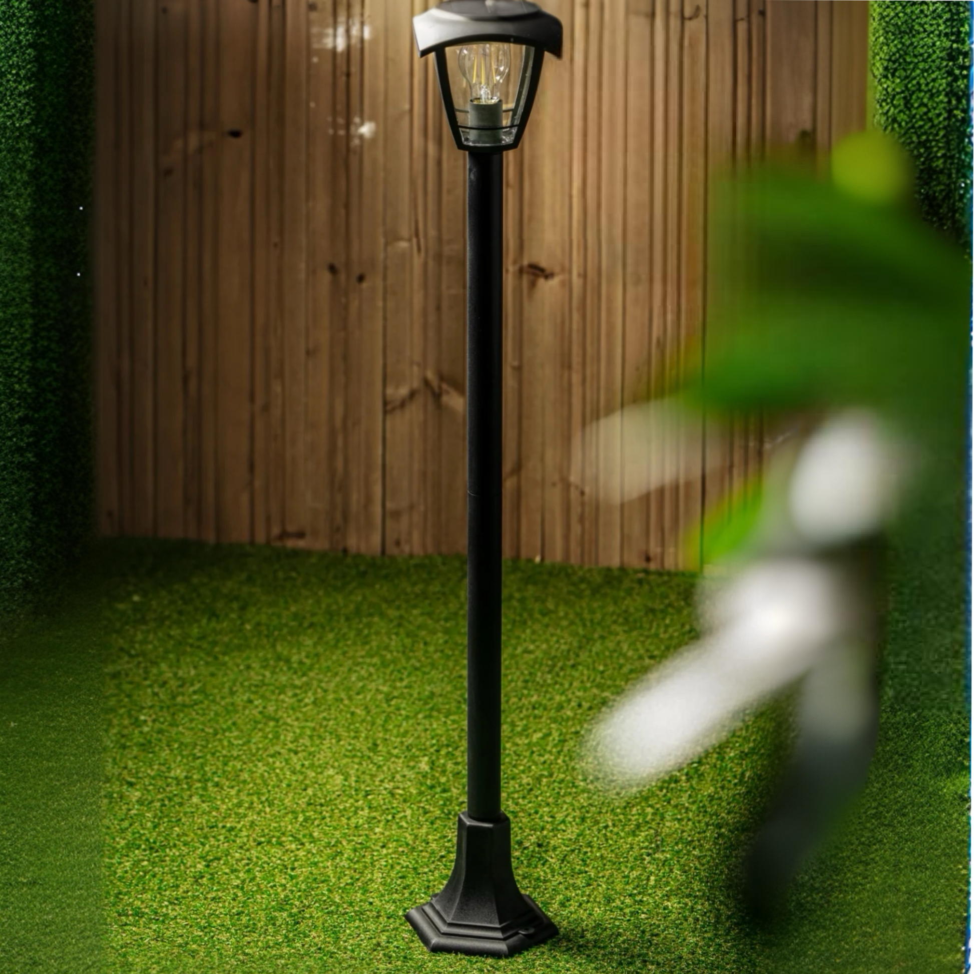 Our Lara black solar outdoor post light would look perfect in a modern or more traditional home design. Outside post lights can provide atmospheric light in your garden, at the front door or on the terrace as well as a great security solution. It is designed for durability and longevity with its robust polycarbonate material producing a fully weatherproof and water resistant light.