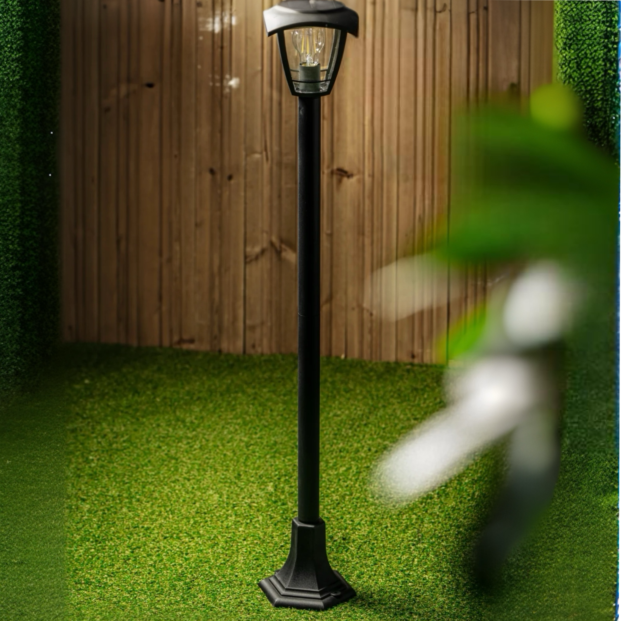 Our Lara black solar outdoor post light would look perfect in a modern or more traditional home design. Outside post lights can provide atmospheric light in your garden, at the front door or on the terrace as well as a great security solution. It is designed for durability and longevity with its robust polycarbonate material producing a fully weatherproof and water resistant light.
