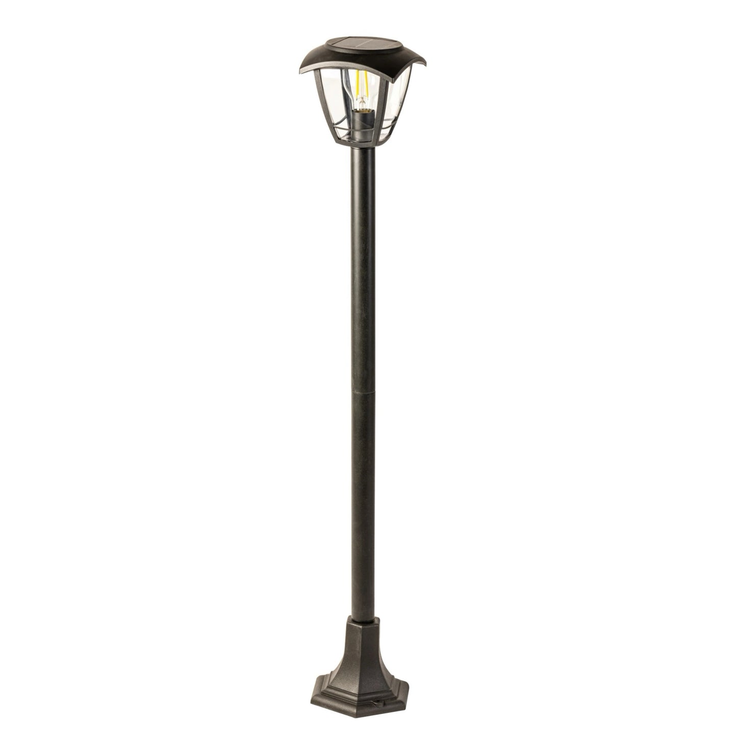 Our Lara black solar outdoor post light would look perfect in a modern or more traditional home design. Outside post lights can provide atmospheric light in your garden, at the front door or on the terrace as well as a great security solution. It is designed for durability and longevity with its robust polycarbonate material producing a fully weatherproof and water resistant light.