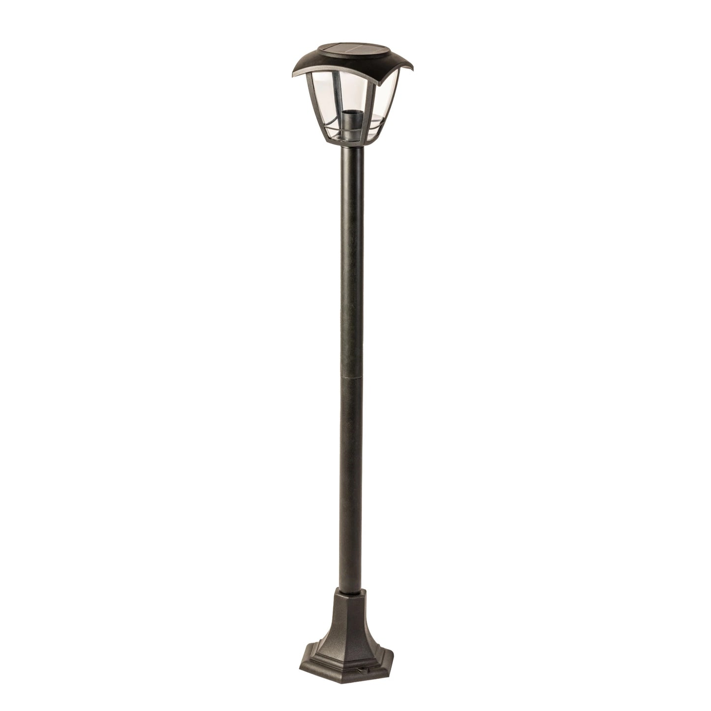 Our Lara black solar outdoor post light would look perfect in a modern or more traditional home design. Outside post lights can provide atmospheric light in your garden, at the front door or on the terrace as well as a great security solution. It is designed for durability and longevity with its robust polycarbonate material producing a fully weatherproof and water resistant light.