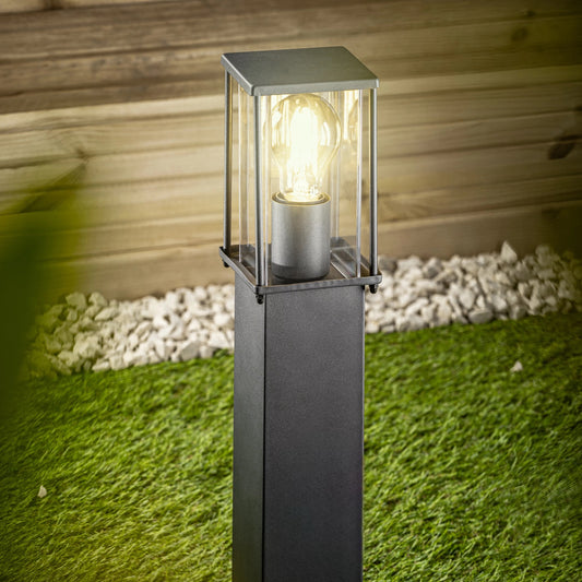 Our Kemi dark grey outdoor post light would look perfect in a modern or more traditional home design. Outside post lights can provide atmospheric light in your garden, at the front door or on the terrace as well as a great security solution. It is designed for durability and longevity with its robust material producing a fully weatherproof and water resistant light.