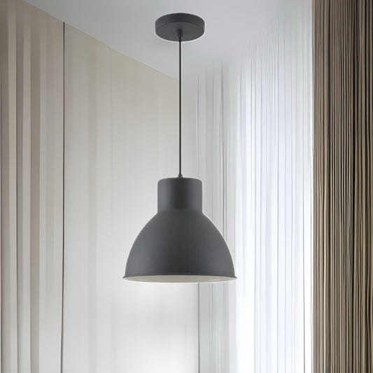 Our popular Dante ceiling light, comes in a signature dome shape with a matt black finish. It is height-adjustable at the point of installation so you can position it to your exact requirements. One E27 bulb is required as it enhances such a warm and inviting glow from the contrasting inner, would look great above kitchen islands, dining tables or as main light fitting in any room.