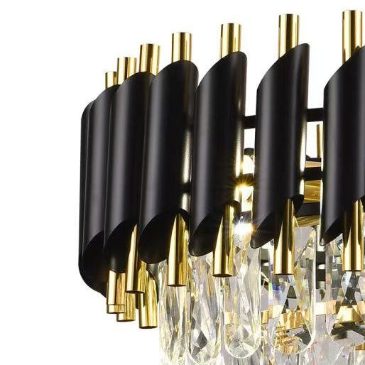 CGC LEOLA Black and Gold Crystal adjustable ceiling light pendant