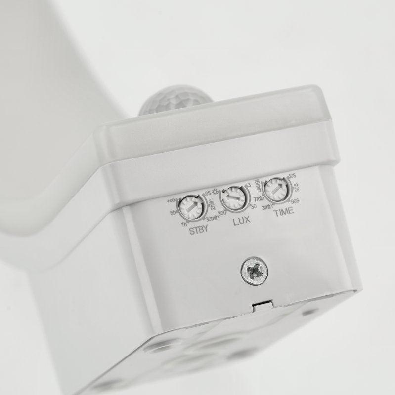 CGC MATEO White Curved LED Wall Light with PIR Motion Sensor Full Opal Front Diffuser