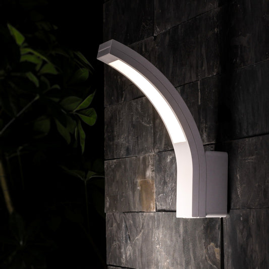CGC PARIS White LED Curved Outdoor Wall Light