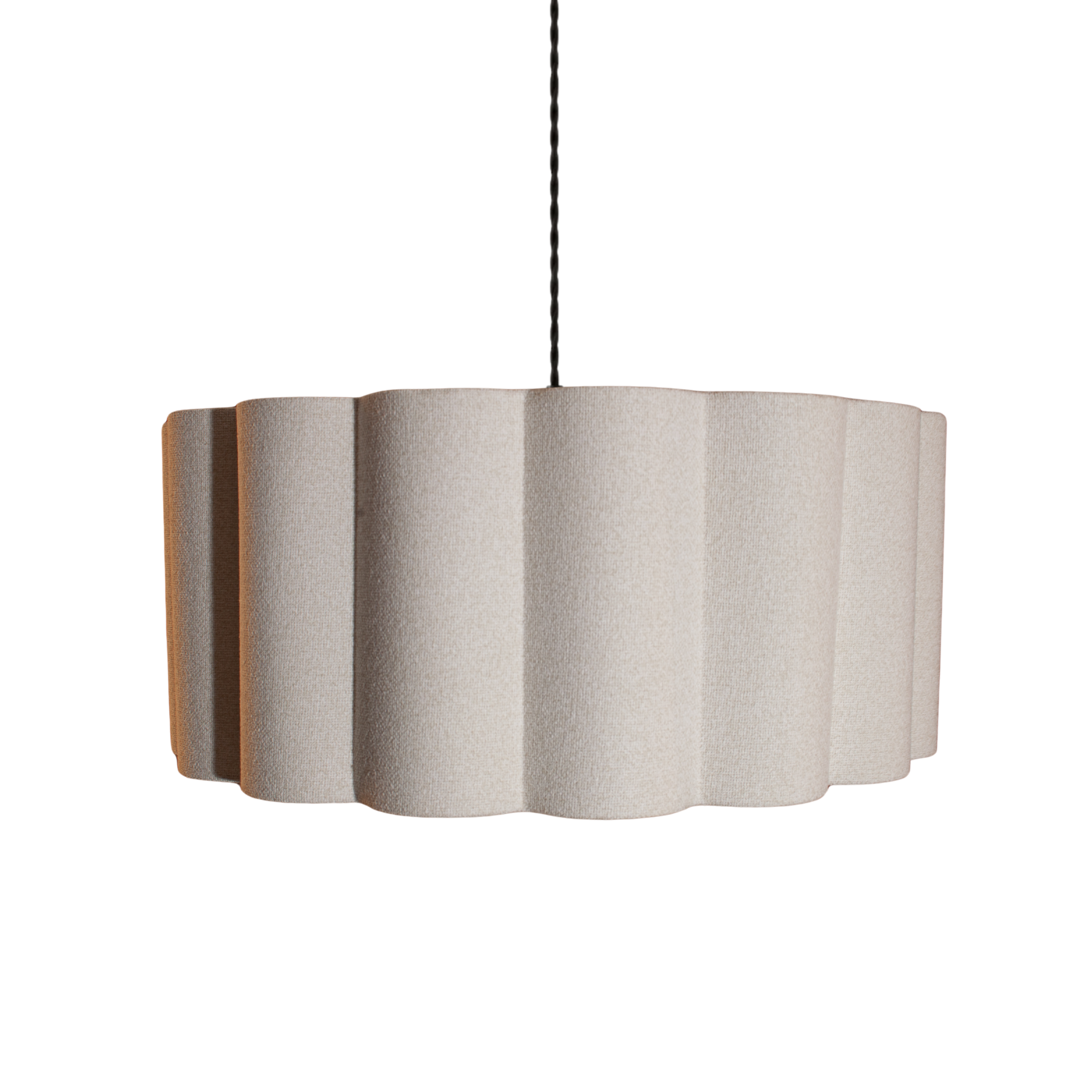 CGC Maria Scalloped Cream Fine Luxury Linen Drum Lampshade Large 48cm