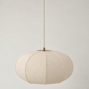 CGC LIBBY Large Oatmeal Rounded Stretch Linen Fabric Lampshade