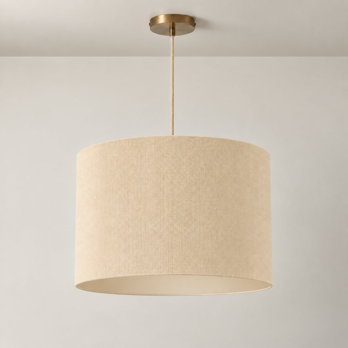 CGC LOLA Cream Corduroy 30cm Lampshade Matching Silk Inner