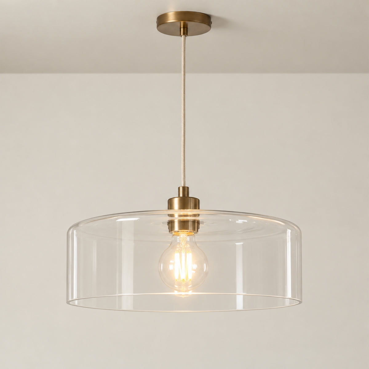 CGC MEGAN Clear Glass Round Lampshade