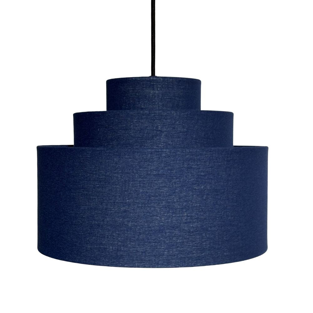 CGC SELINA Tiered Layered Lampshade Navy Fabric