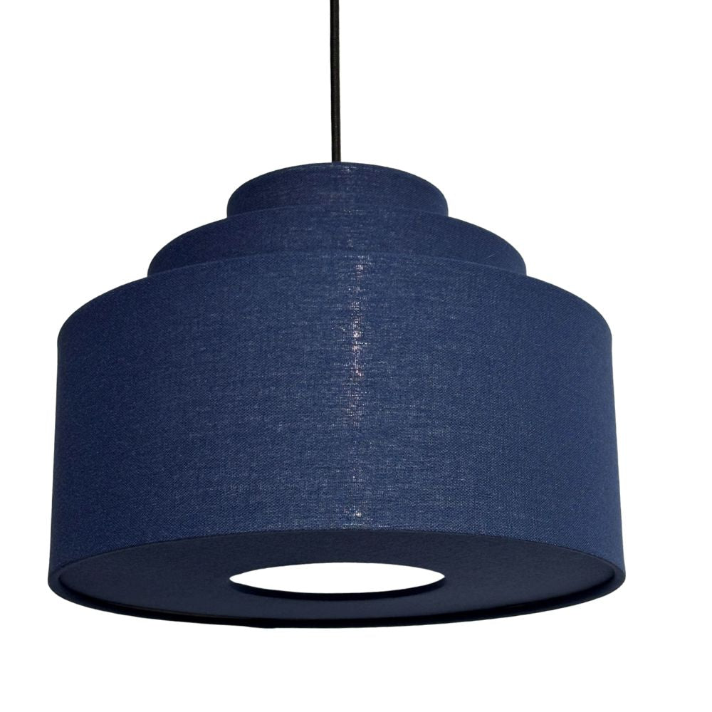 CGC SELINA Tiered Layered Lampshade Navy Fabric