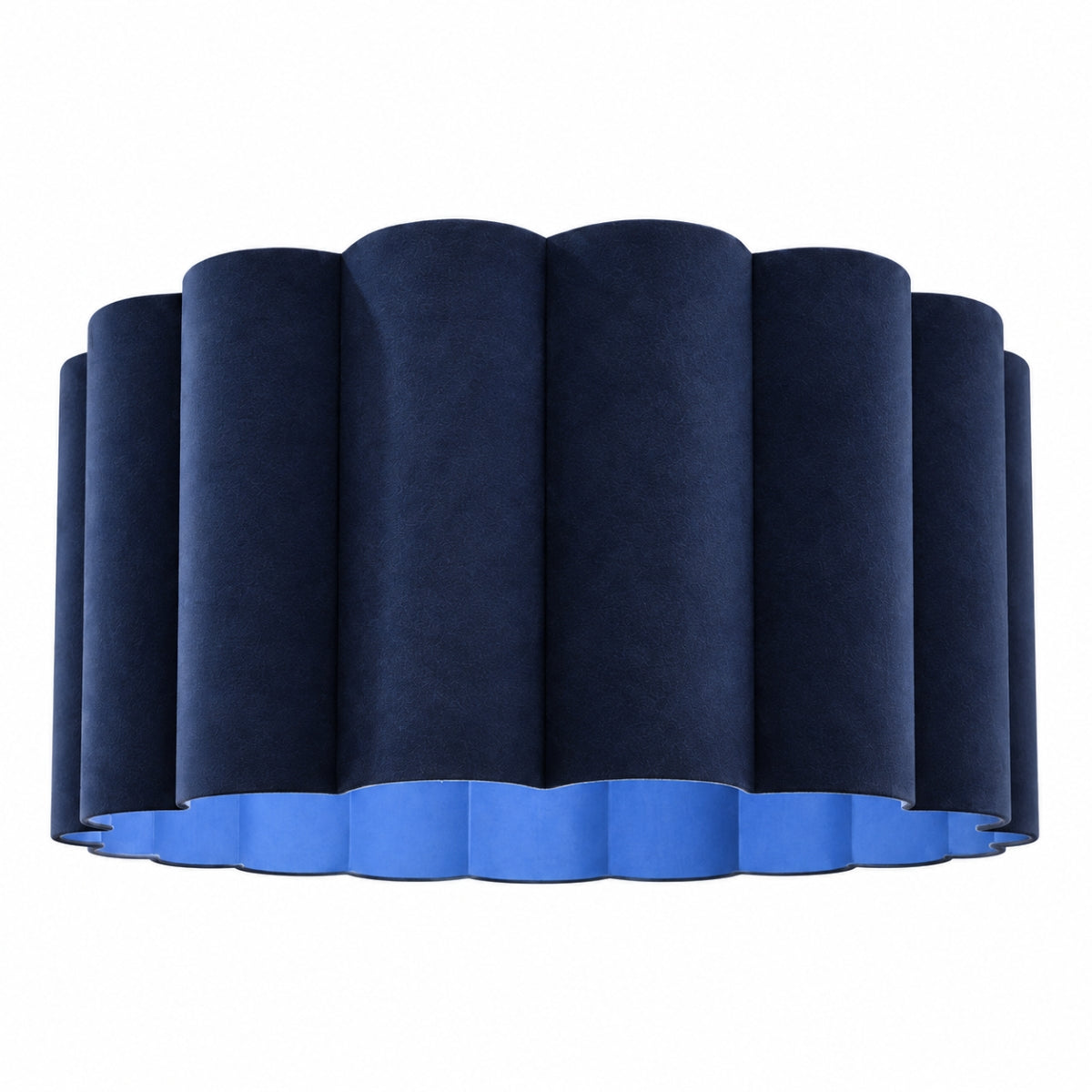 CGC Maria Scalloped Navy Drum Lampshade Large 48cm