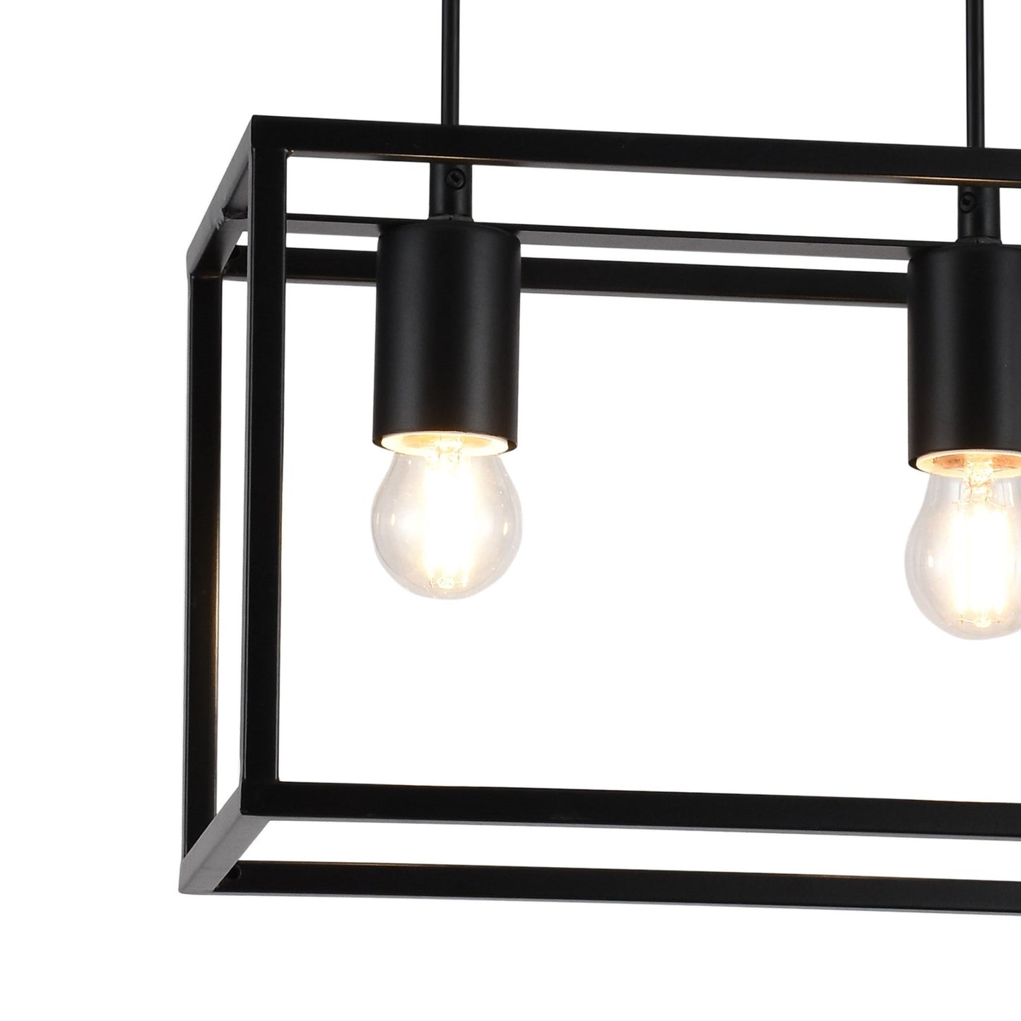  The Molly rectangle ceiling pendant light is a contemporary addition to your home decor. This adjustable black rectangular ceiling pendant light is complimented with 2 light fittings and will add a modern element to any home or commercial property, Would look great positioned over a bar, kitchen island or dining table The adjustable height makes it perfect for any space, helping you customise the lighting to your home or commercial property.