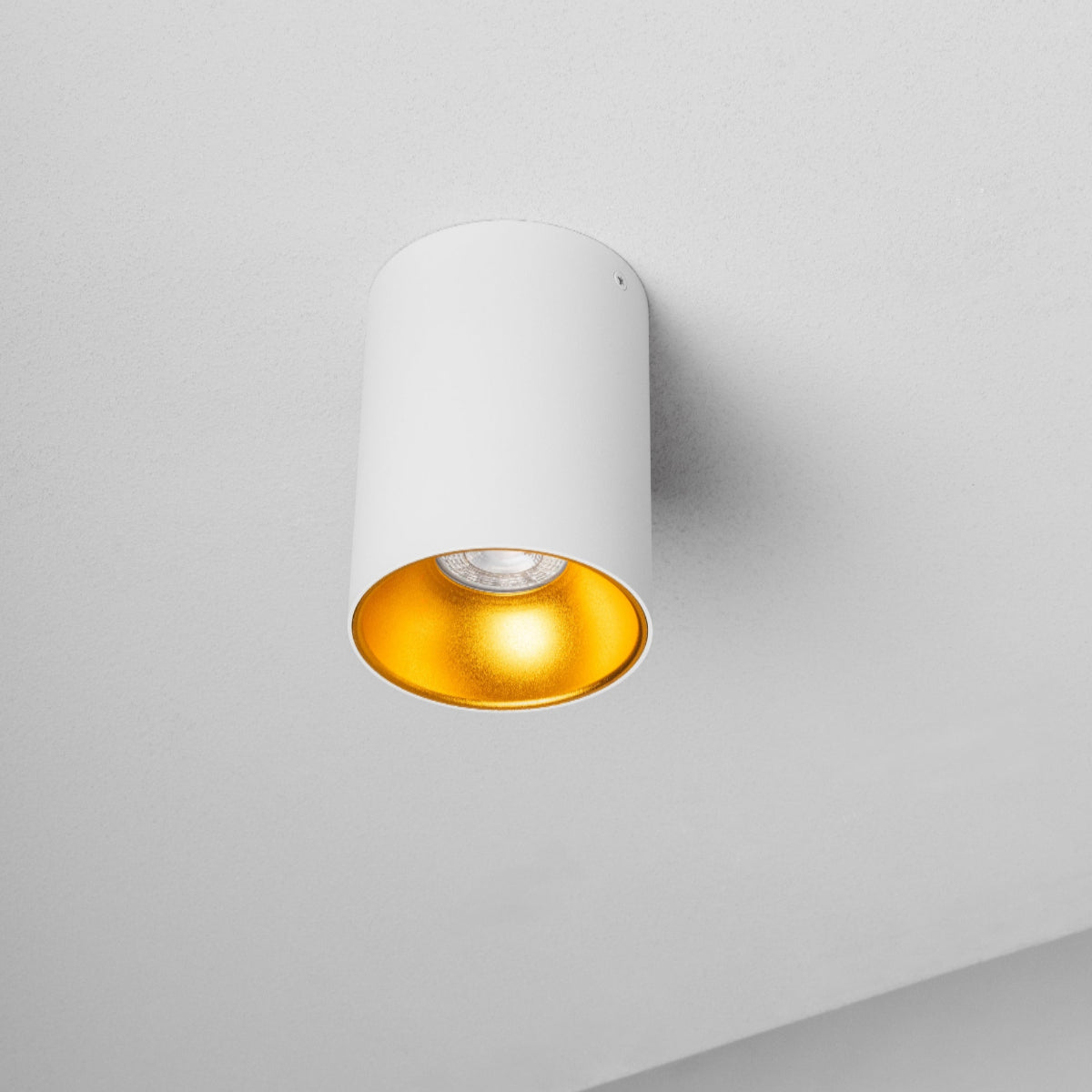 CGC SANDRA White Cylinder Ceiling Spotlight With Gold Inner Reflector