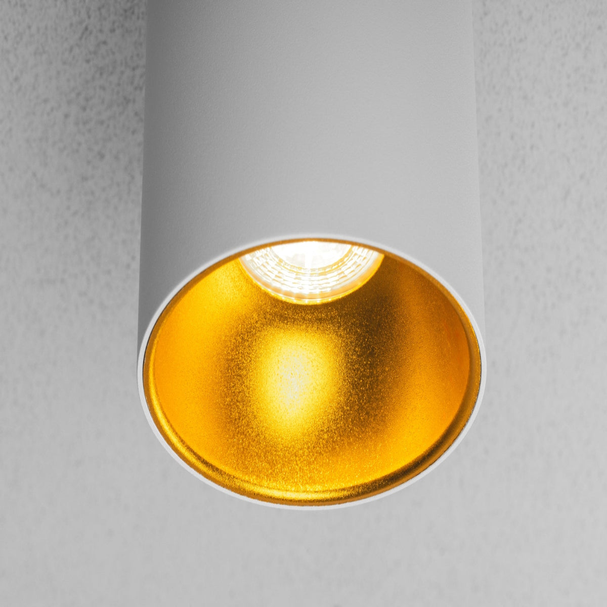 CGC SANDRA White Cylinder Ceiling Spotlight With Gold Inner Reflector