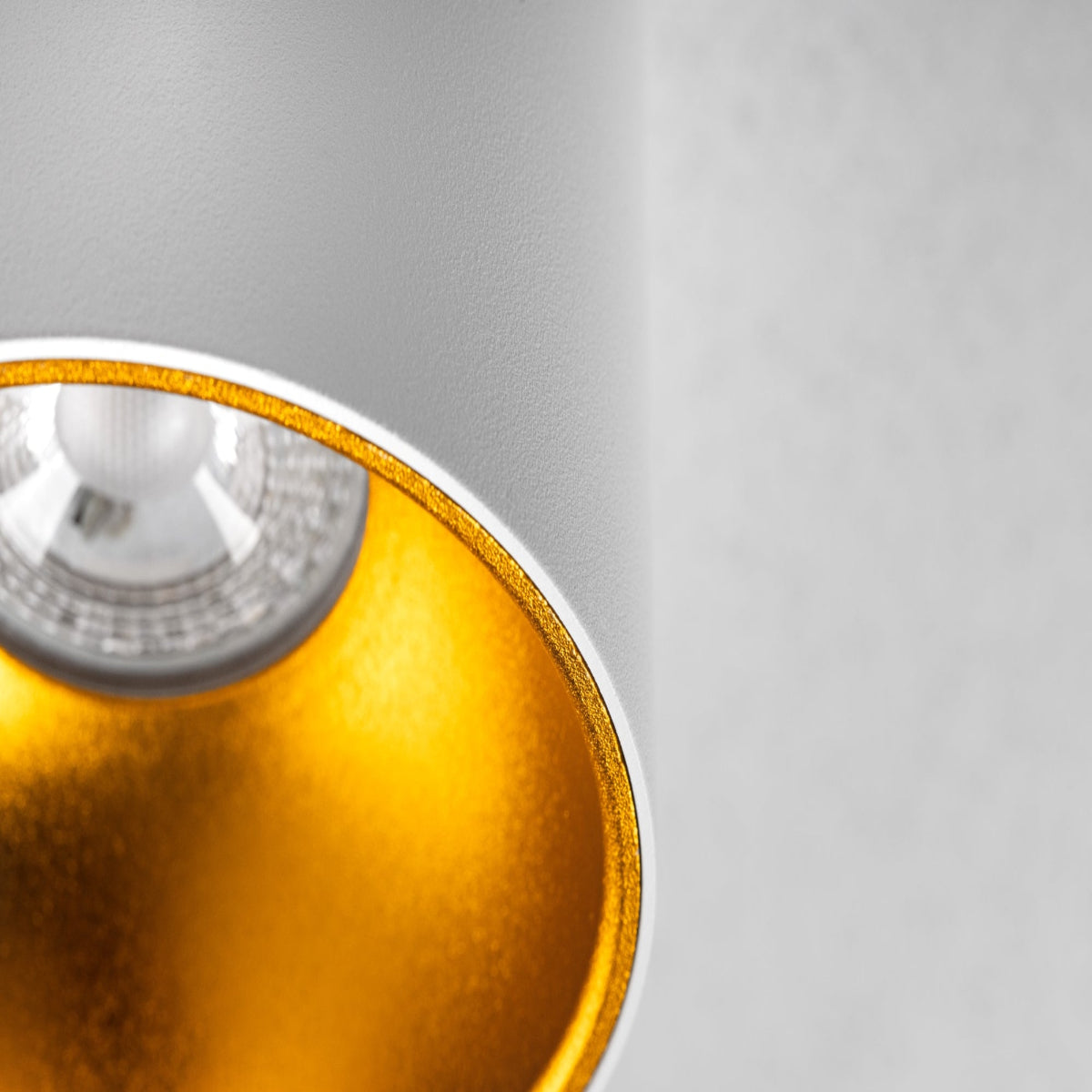 CGC SANDRA White Cylinder Ceiling Spotlight With Gold Inner Reflector
