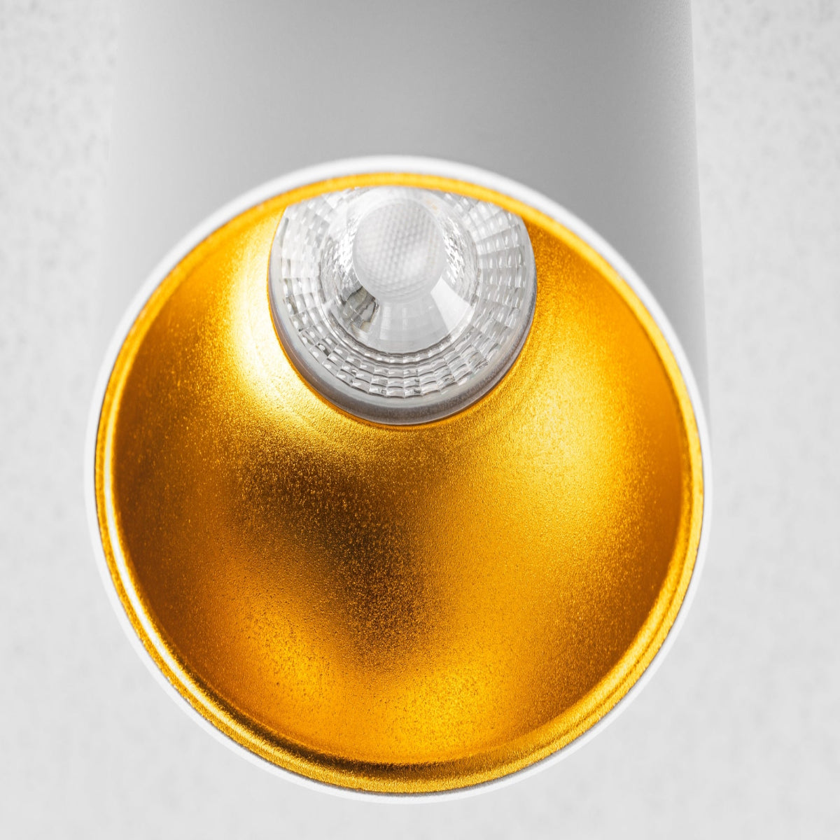 CGC SANDRA White Cylinder Ceiling Spotlight With Gold Inner Reflector