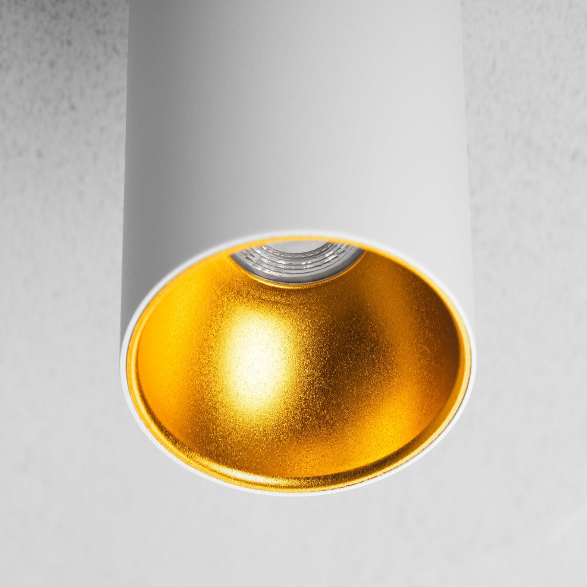 CGC SANDRA White Cylinder Ceiling Spotlight With Gold Inner Reflector