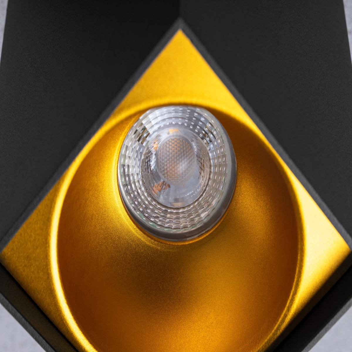 CGC SANDRA Black Square Single Spotlight With Gold Reflector