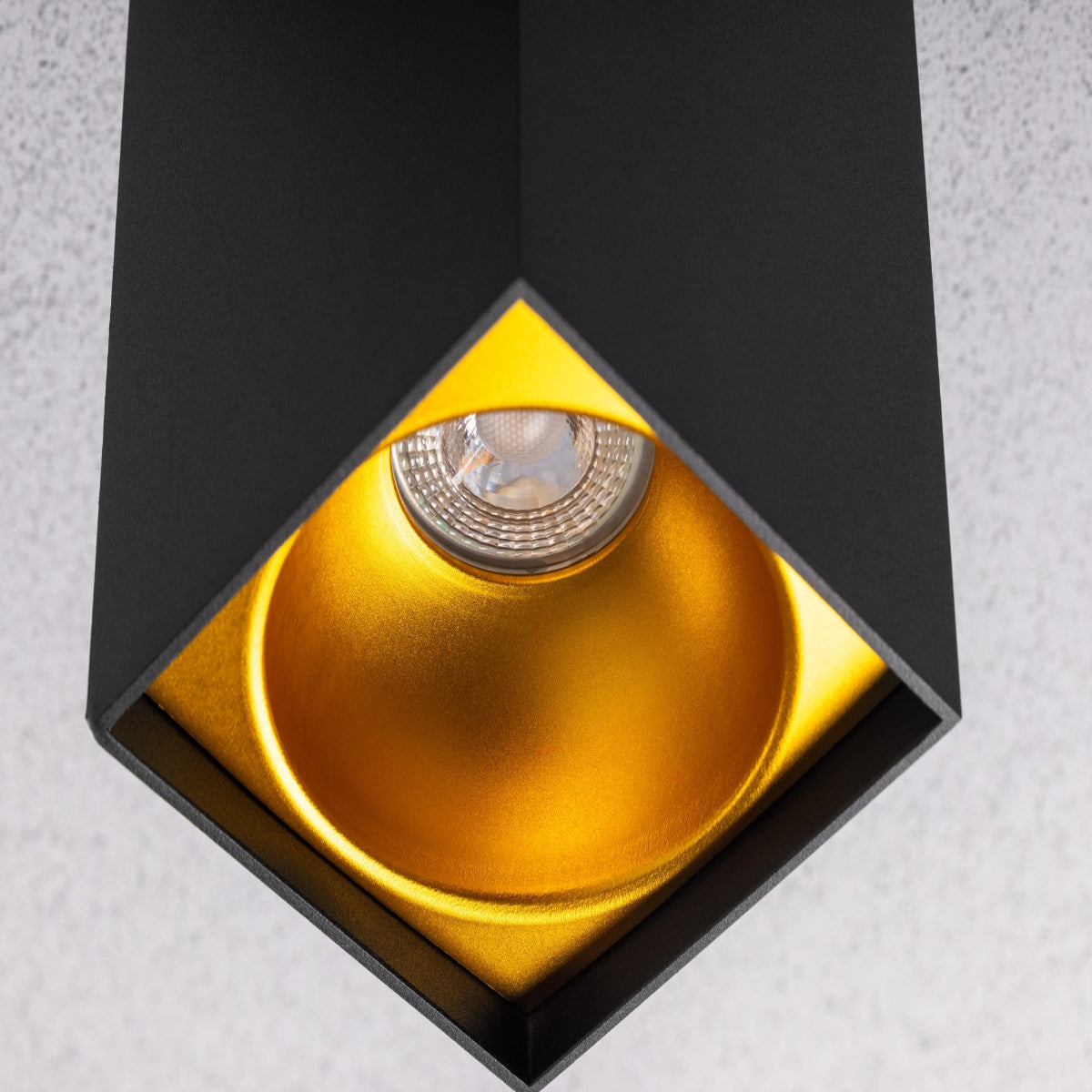 CGC SANDRA Black Square Single Spotlight With Gold Reflector