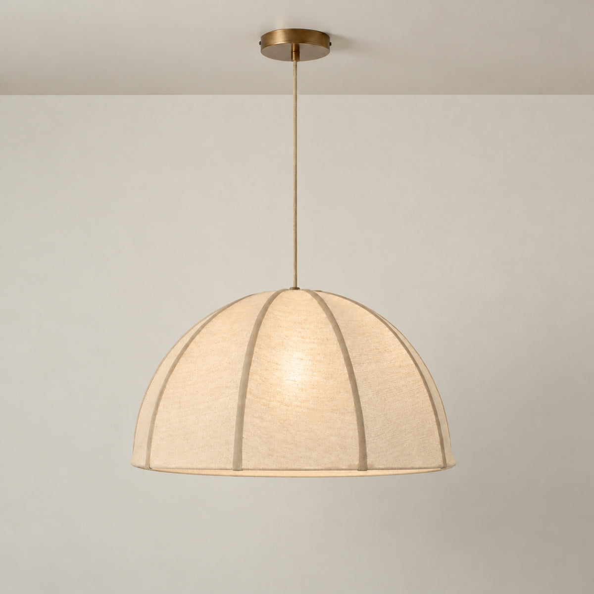 CGC Alessia Oatmeal Linen 50cm Dome Lampshade Hand Made Easy Fit