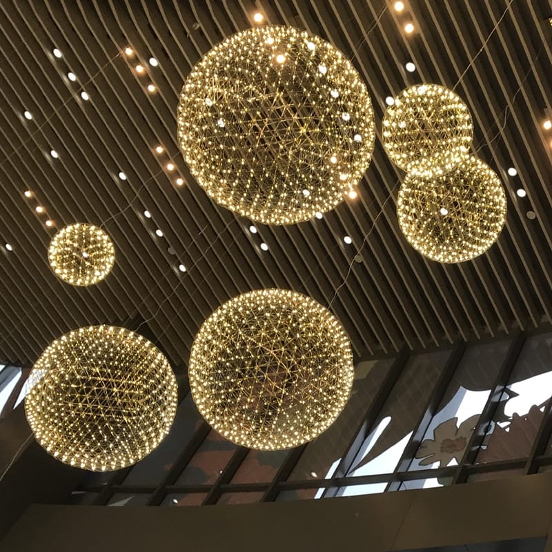 CGC FAWKES Warm White 40cm Large Gold Firework / Starburst Chandelier