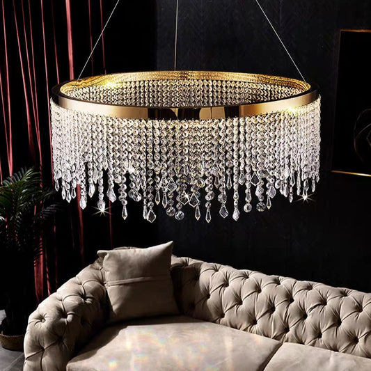 CGC ELEANOR Gold and Crystal LED Chandelier Pendant Light