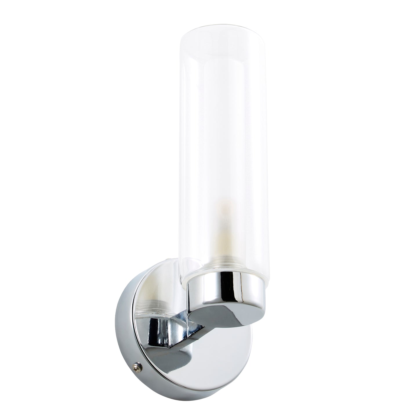Our Nada chrome wall light with clear glass diffuser adds a touch of opulence and luxury to the walls of your home. The modern light fitting would look perfect installed next to a mirror, on corridors or hallways, bedside and living rooms, this light also has IP44 protection making it suitable for all bathrooms. 