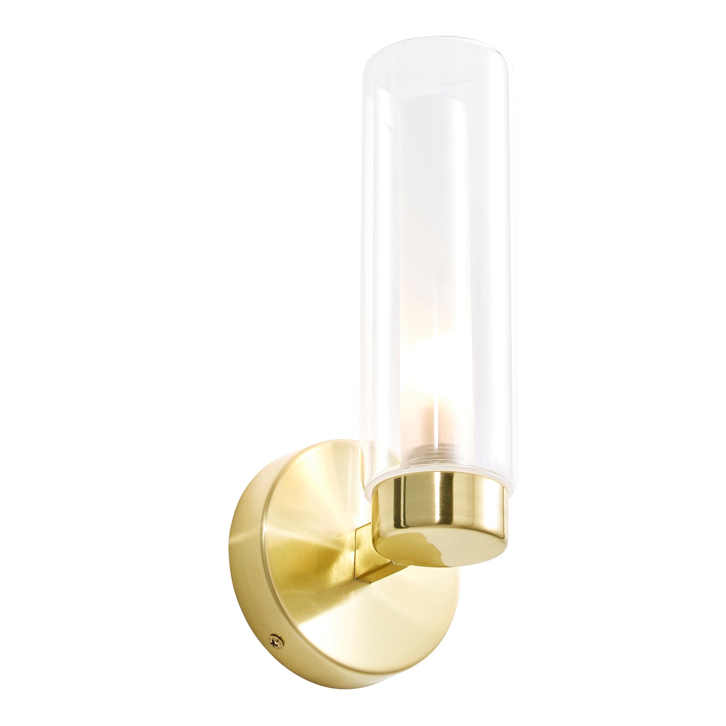 Our Nada satin brass wall light with clear glass diffuser adds a touch of opulence and luxury to the walls of your home. The modern light fitting would look perfect fitted next to a mirror, on corridors or hallways, bedside and living rooms, and as a bonus to this light the IP44 protection makes it suitable for all bathrooms. 